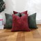 4 Packs Christmas Decorative Throw Pillow Covers Soft Chenille Woven Textured Accent Cushion Cases for Living Room Couch Bed Sofa Farmhouse Boho Home, 20x20 inch, Hunter Green and Wine Red